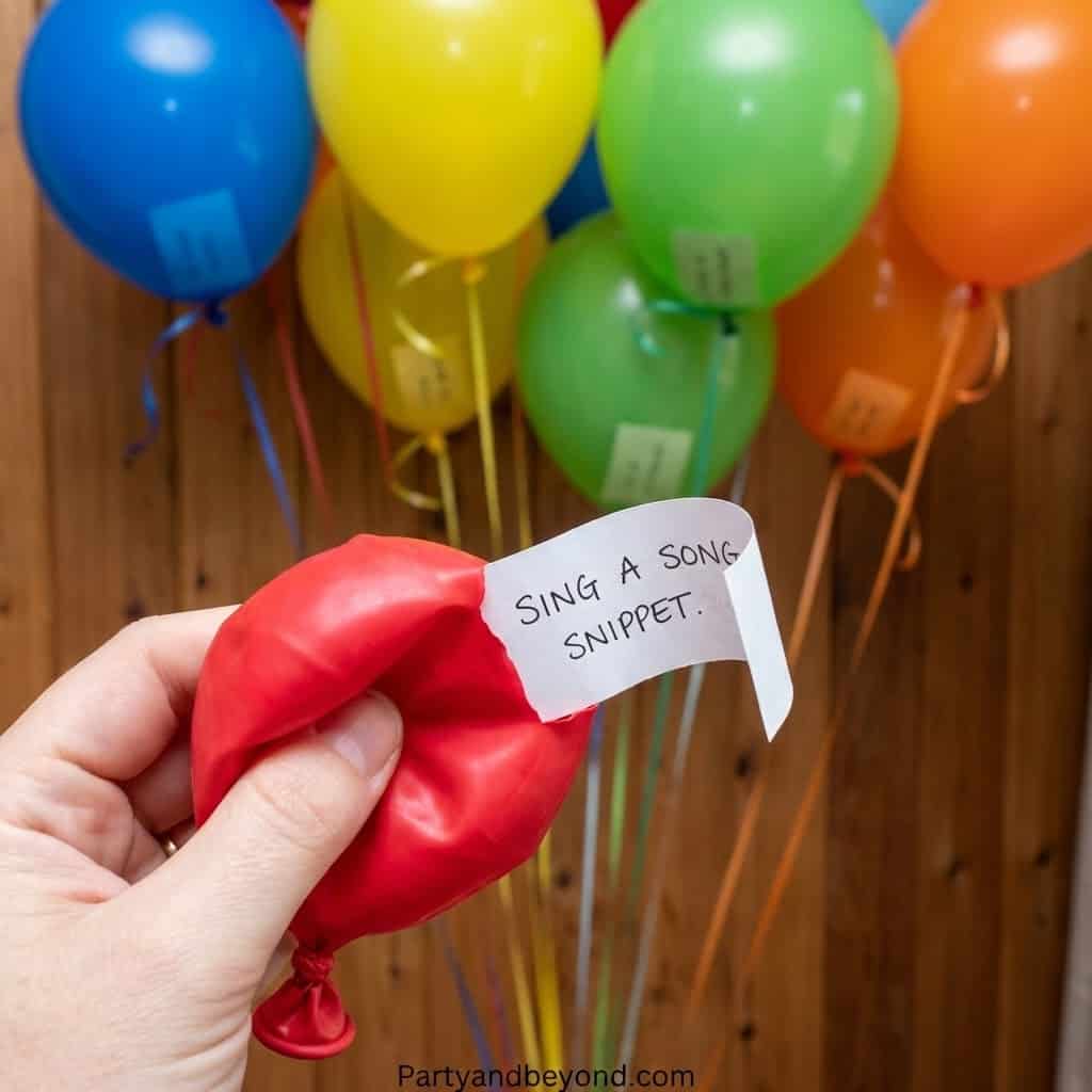 Colorful balloons for indoor graduation party games and fun activities.