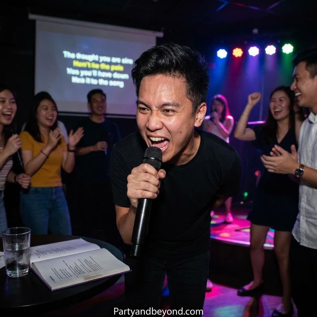 Joyful graduation party scene with friends celebrating success and fun.