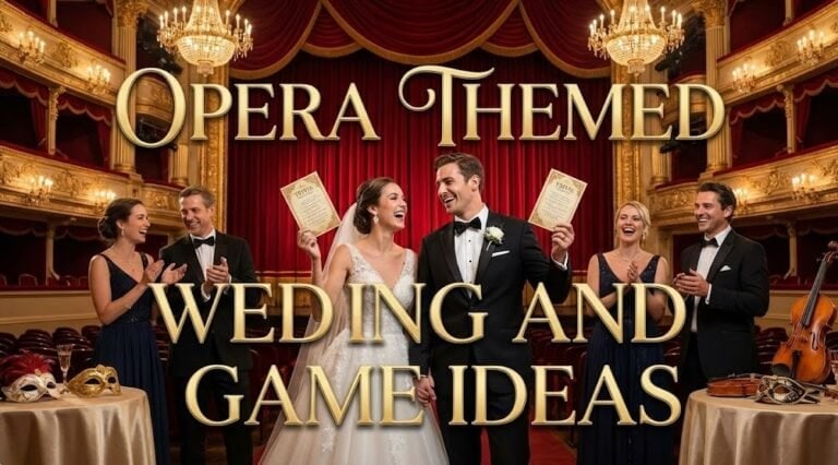 Opera-themed wedding game ideas for elegant and fun wedding celebrations. Perfect for adding a touch.