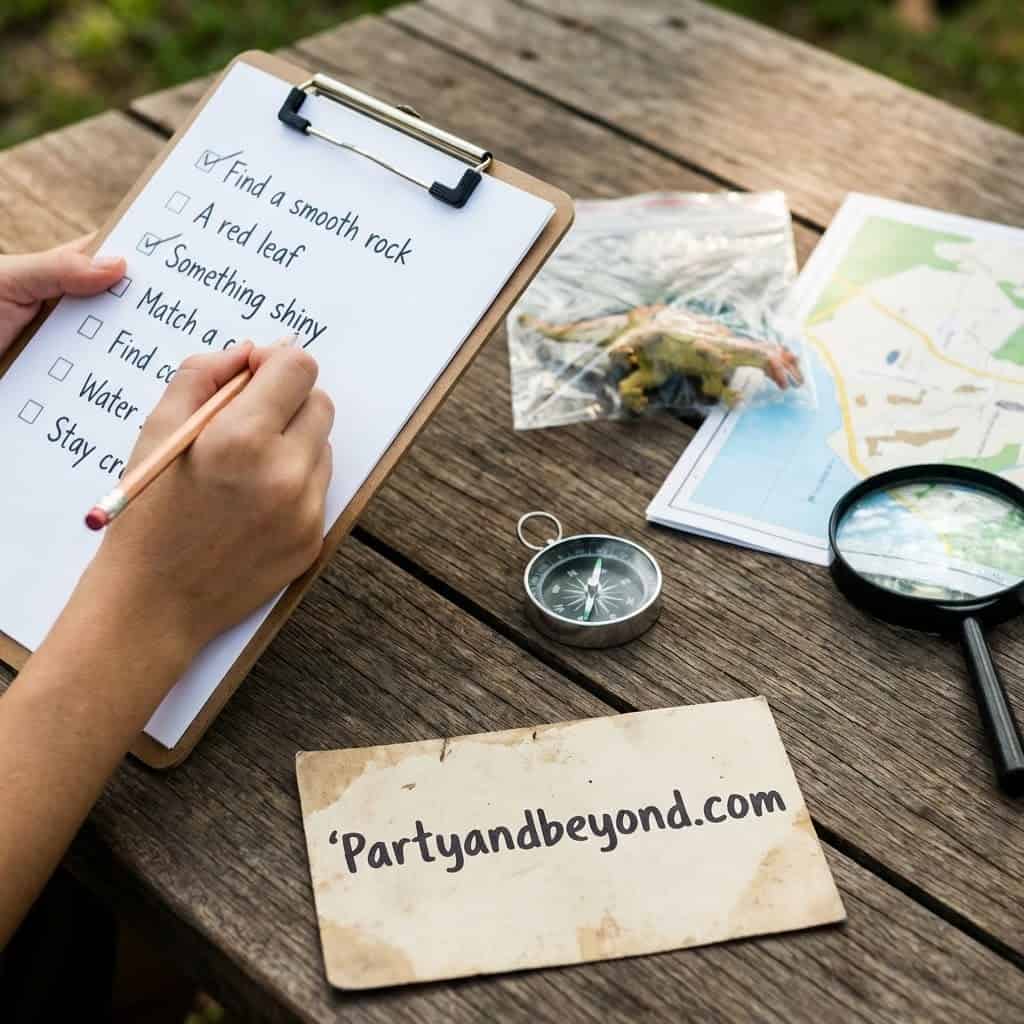 Fun outdoor birthday game checklist for kids' parties.