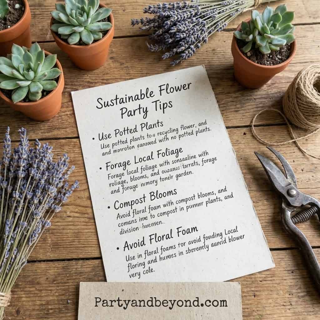 Flower-themed birthday party ideas with sustainable floral tips and decor.