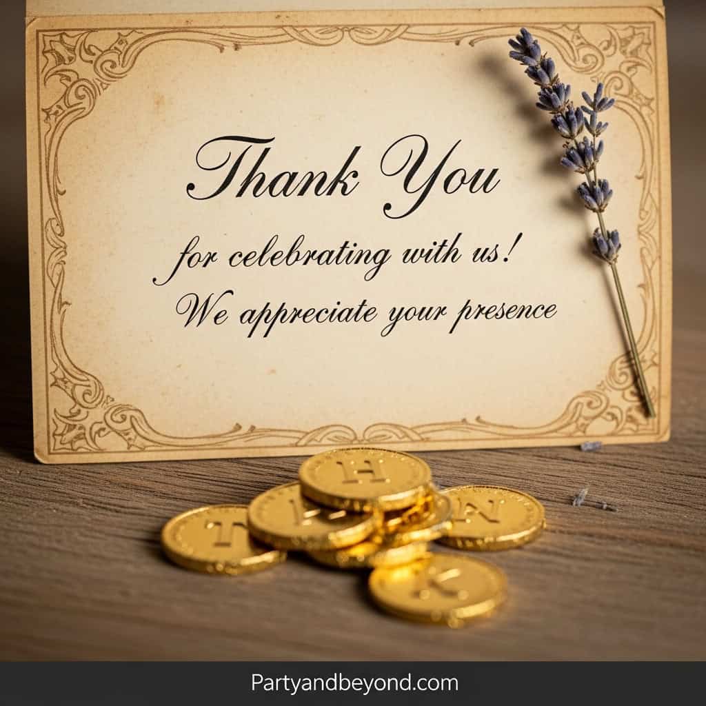Thank You Card for Celebrations and Gifts.