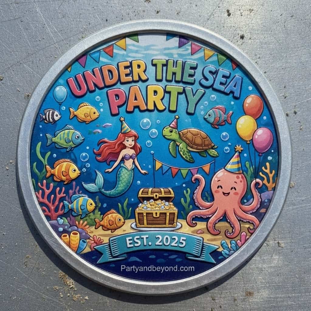 Under the sea themed kids party with mermaid, octopus, and sea creatures.