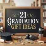 21 Graduation Gift Ideas 2026: Unique & Practical Gifts Elegant chalkboard with "21 Graduation Gift Ideas" for 2026, surrounded by gifts and accessories.