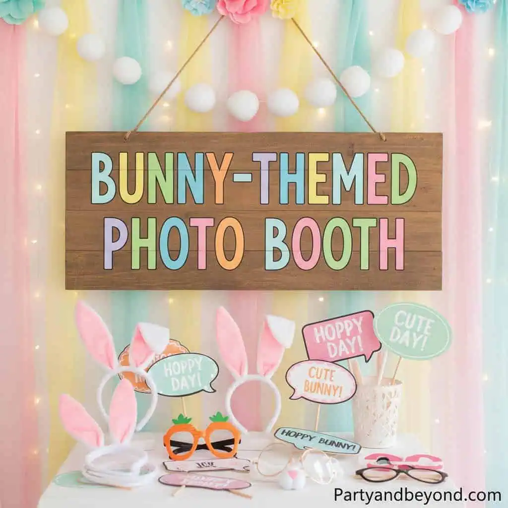Bunny-Themed Easter Photo Booth for Celebrations.