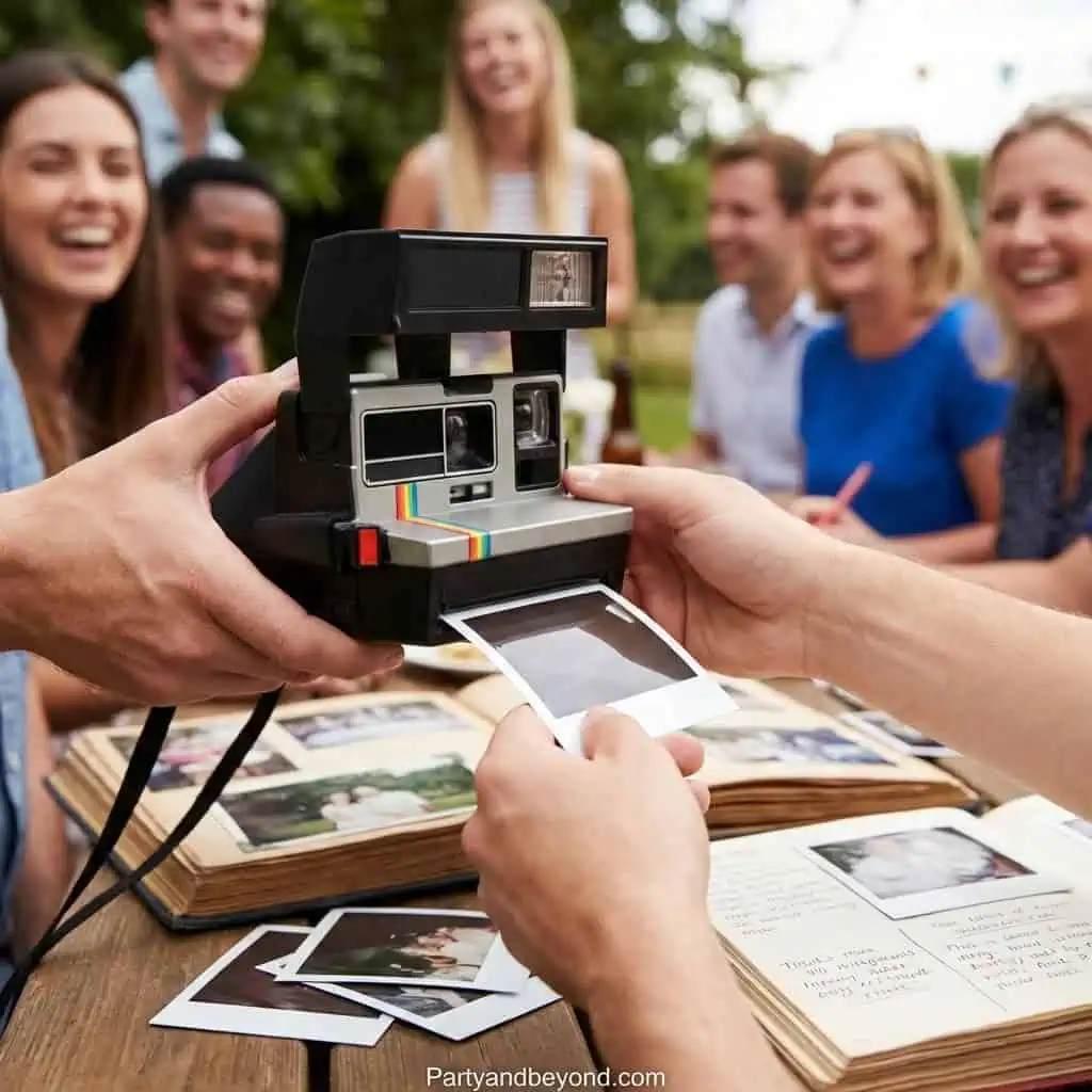 Vintage Instant Camera at Birthday Party.