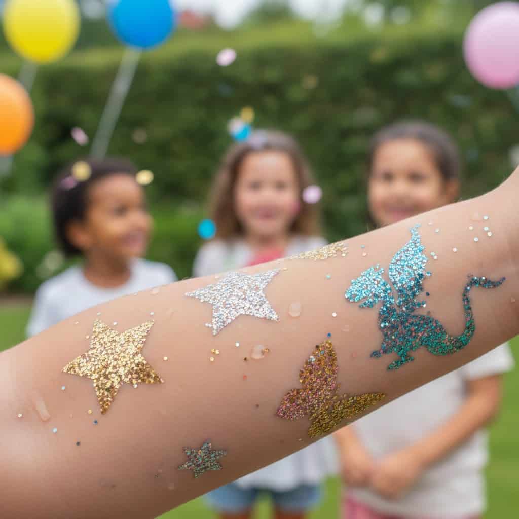 Kids' Glitter Tattoo Party with Stars & Unicorns.