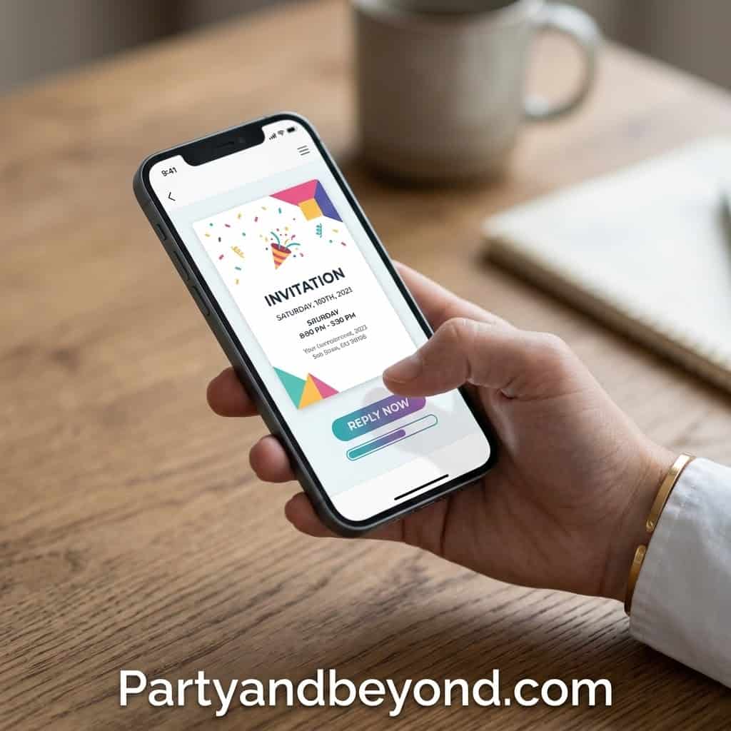 Invitation notification on smartphone screen for a dim sum party.