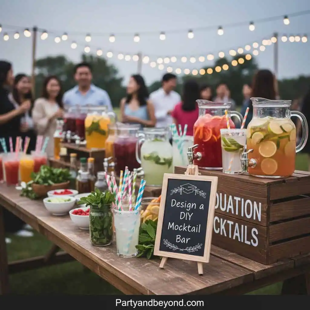 DIY Mocktail Bar for Graduation Party.