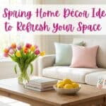 14 Spring Home Décor Ideas to Refresh Your Space Bright living room with colorful tulips and pastel cushions for spring décor inspiration.