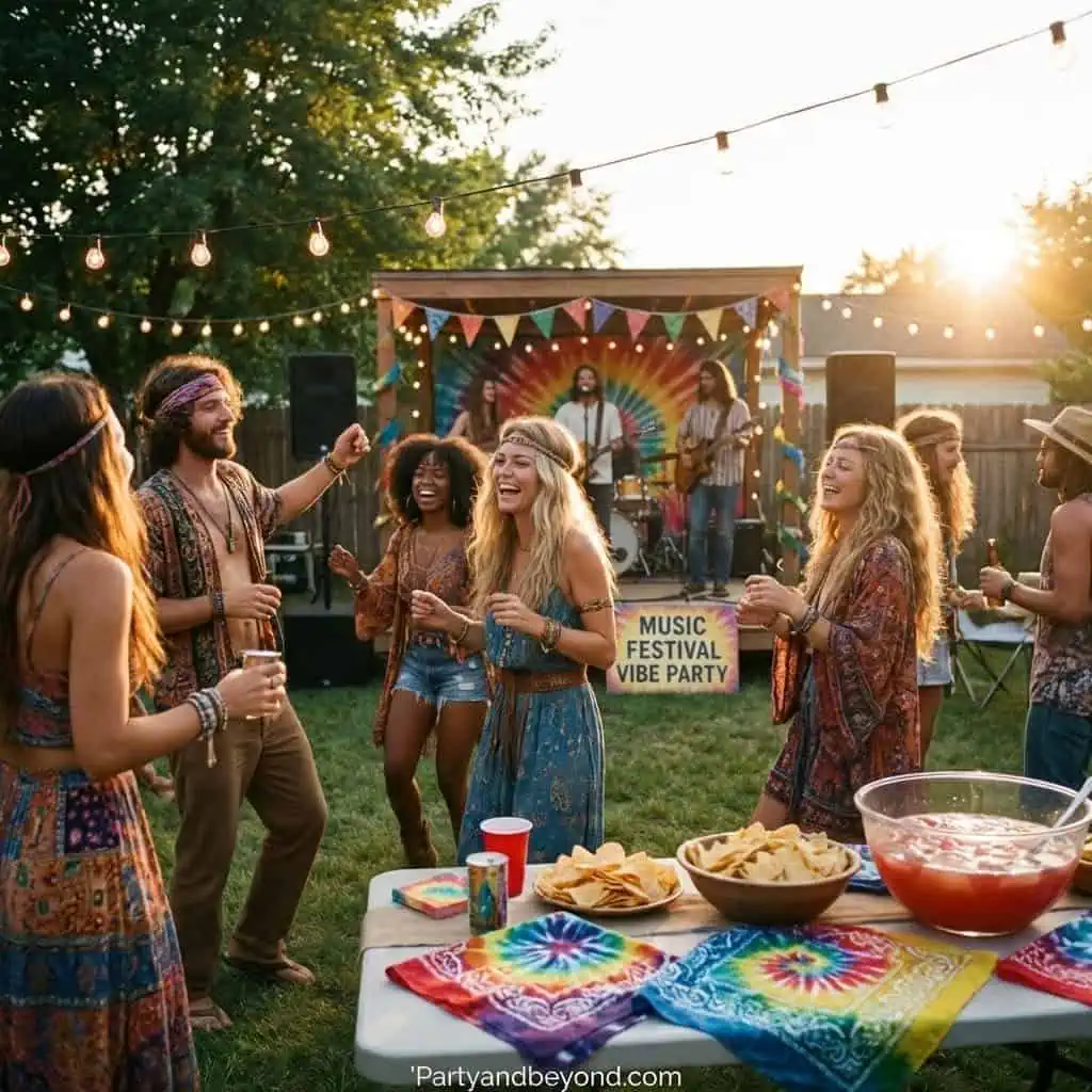 Graduation party celebration with dancing and live music.