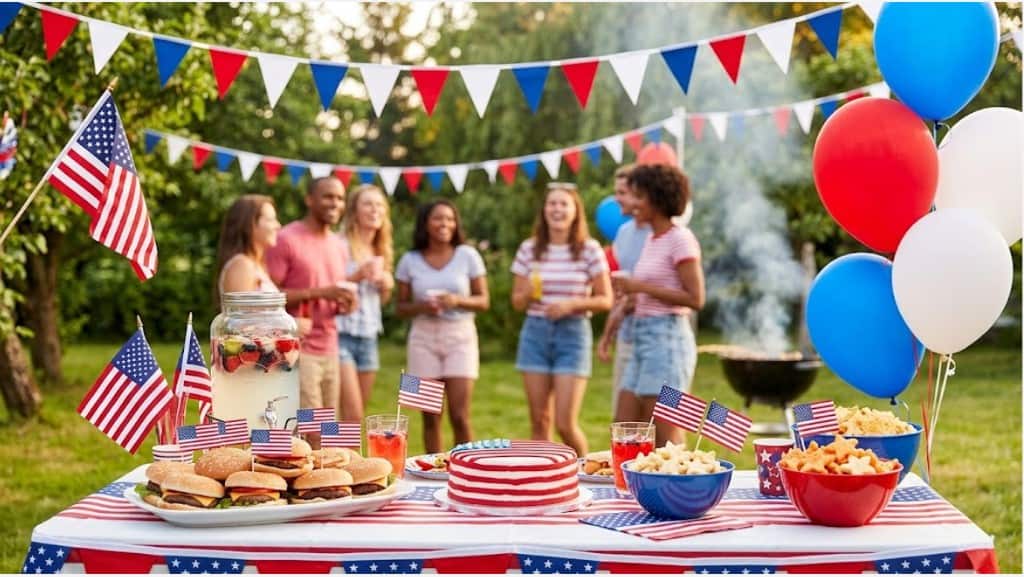 American Flag Memorial Day Celebration with friends.
