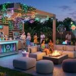 Best Summer Party Decorations for Your Backyard (2026 Ideas) Vibrant summer backyard party with colorful lights, modern seating, and festive decorations for an o.