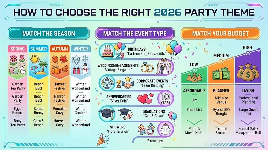Bright and festive party theme ideas for 2026 celebrations.