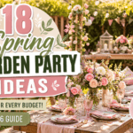 18 Spring Garden Party Ideas for Every Budget (2026 Guide) Beautiful spring garden party setup with floral decor and cozy seating for outdoor celebrations.