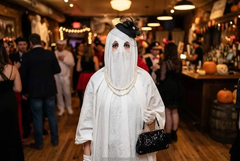 fancy formal ghost Halloween costume for women