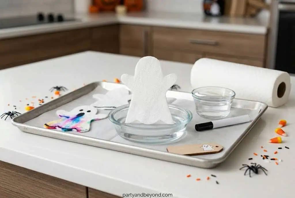 chromatography Halloween ghost paper experiment