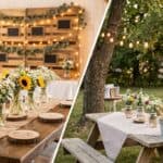 15 Proven Rustic Party Decoration Ideas That Will Transform Any Indoor or Outdoor Celebration (2026) Rustic outdoor and indoor party setup with floral centerpieces and cozy decor.
