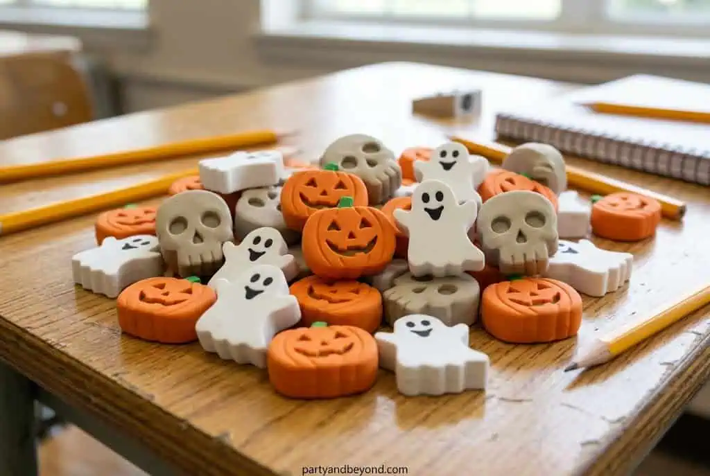 pumpkin ghost skull Halloween erasers bulk pack