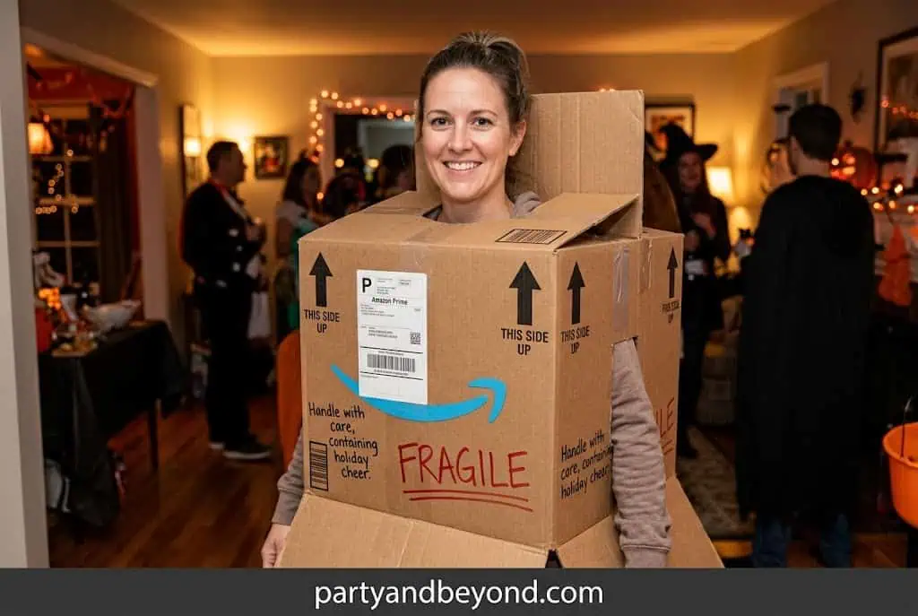 Amazon package cardboard Halloween costume DIY
