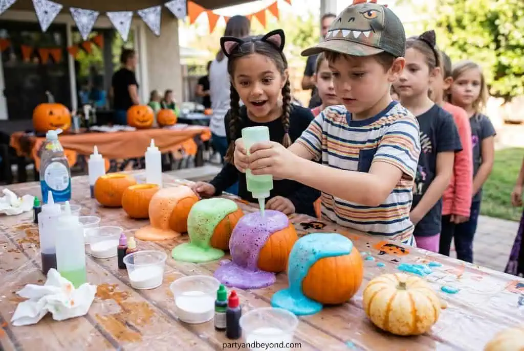 non Newtonian fluid oobleck Halloween sensory play