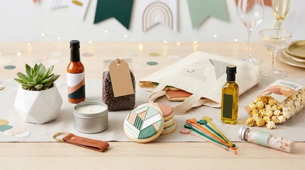 Elegant party supplies including candles, snacks, and decor for stylish celebrations. Perfect for bi.