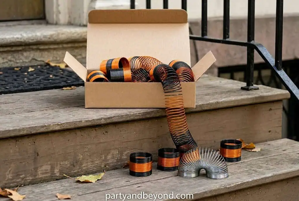 Halloween colored mini slinkies for kids non-candy halloween treats