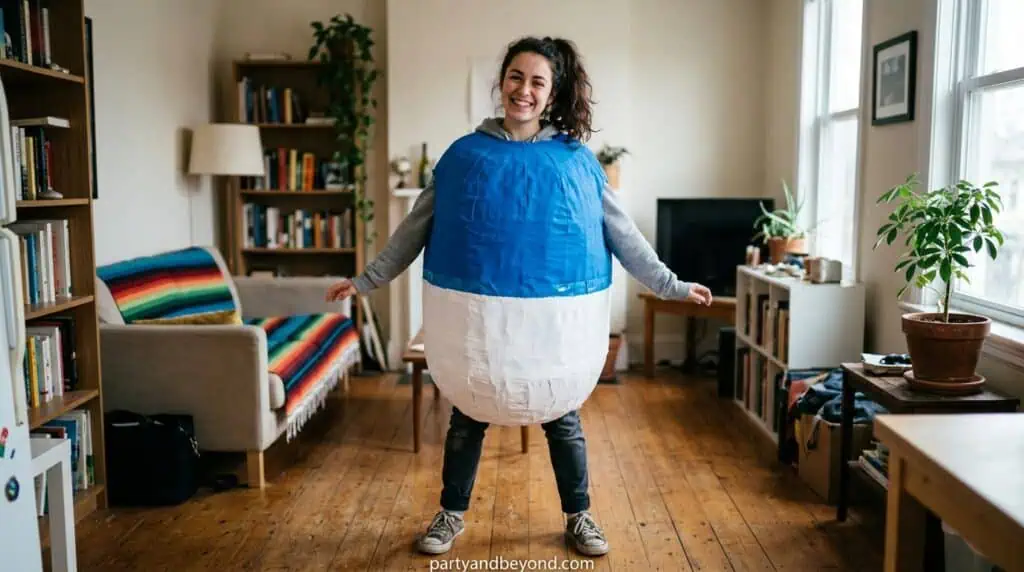 relaxed outfit labeled chill pill with sunglasses for a lazy funny costume
