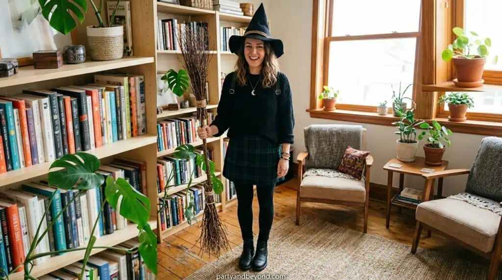 witch costume with basic witch label and pumpkin spice theme