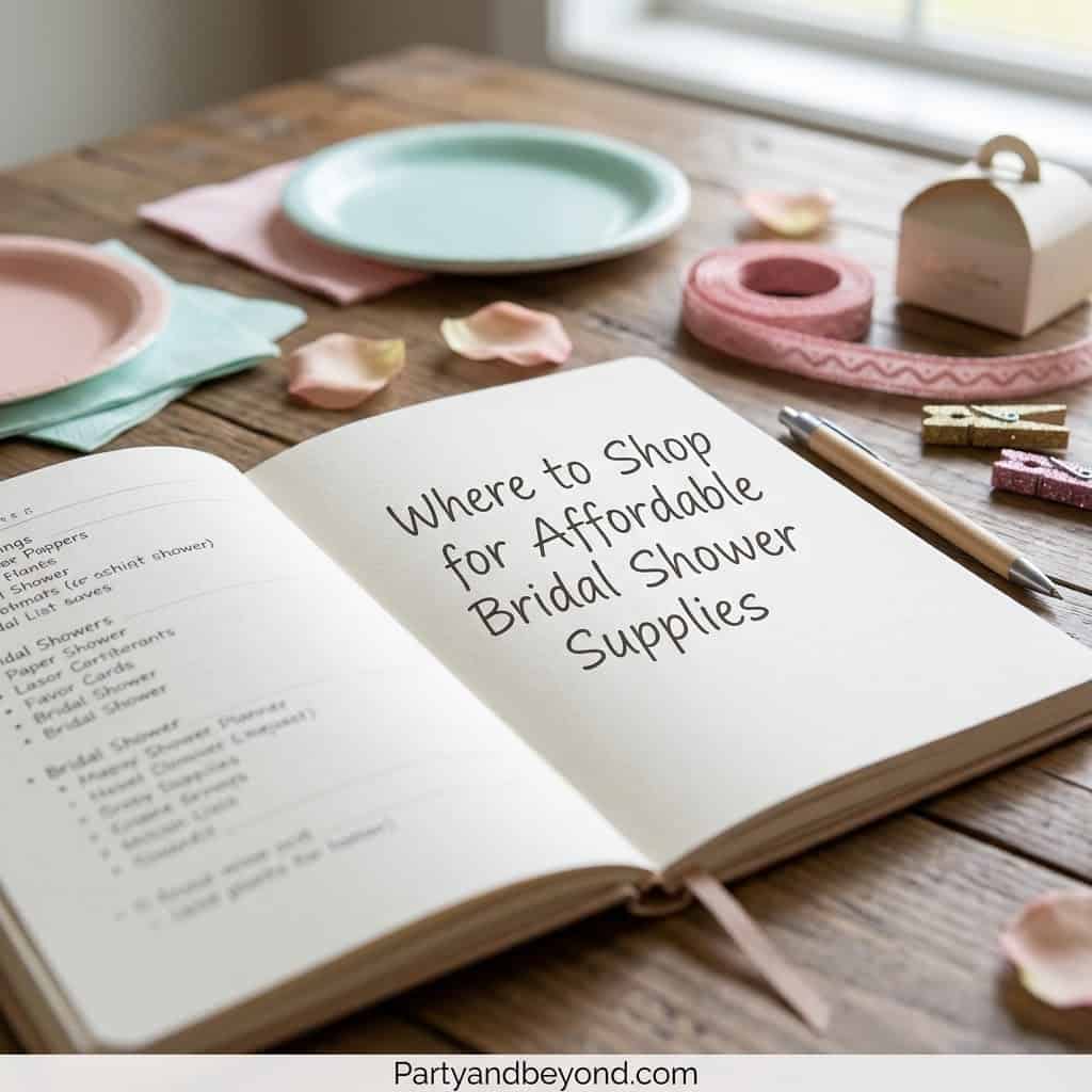 affordable bridal shower supplies from budget-friendly stores