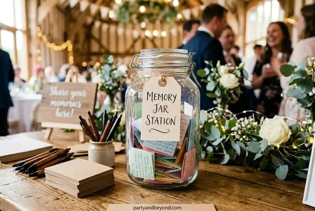 Graduation memory jar where guests write notes and messages for the graduate
