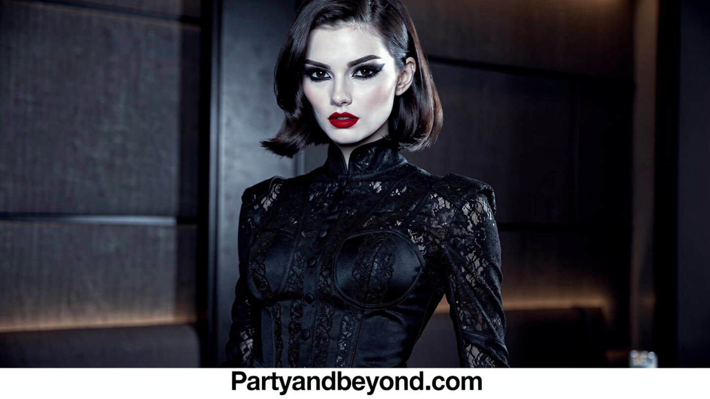 Dark Barbiecore Halloween makeup with hot pink eyeshadow, glossy lips, and smoky edges