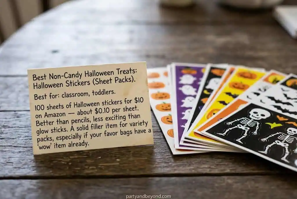 Halloween sticker sheets for trick or treat bags