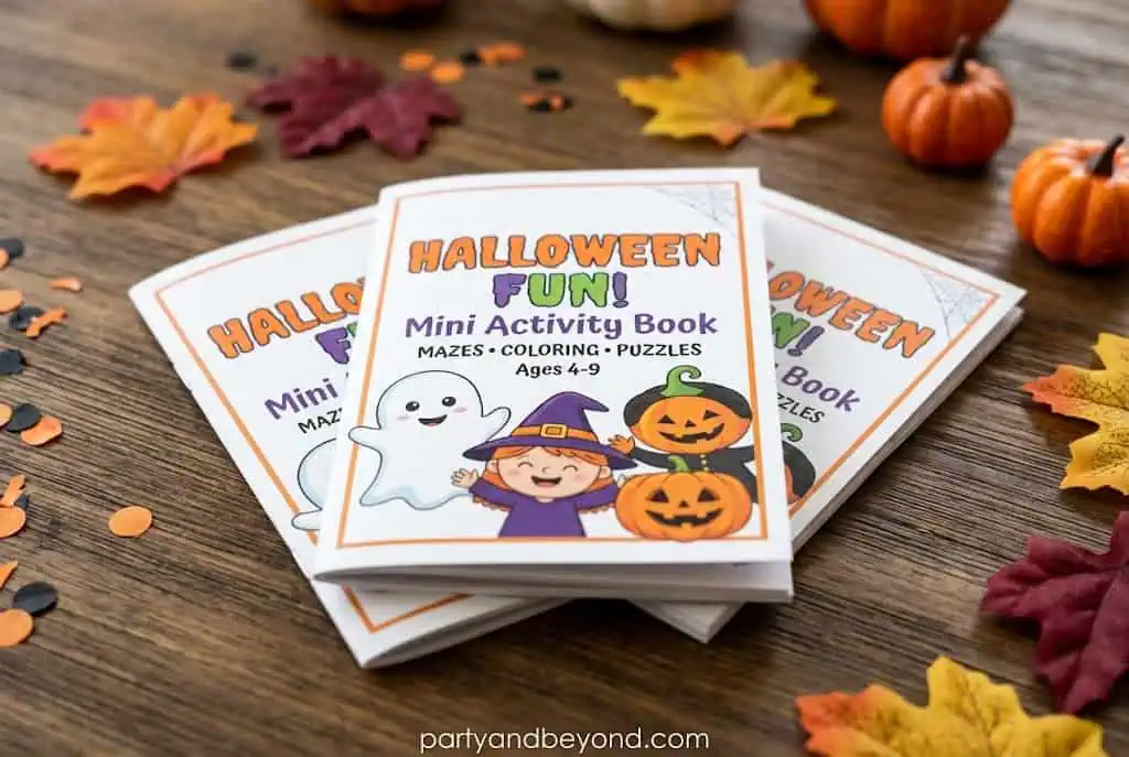 Halloween coloring and maze mini activity books