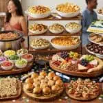 Best Graduation Party Food Ideas for a Crowd: 20 Ideas That Actually Feed People A vibrant assortment of party foods including desserts, snacks, and beverages perfect for celebratio.