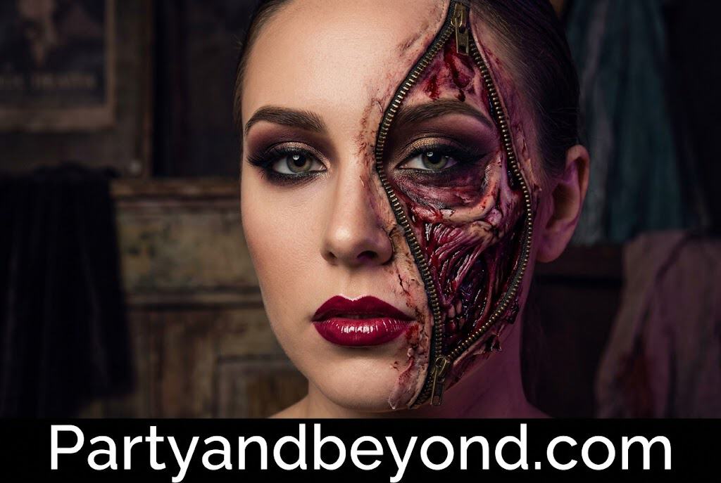 Zipper face Halloween SFX makeup with latex illusion showing skin unzipping effect