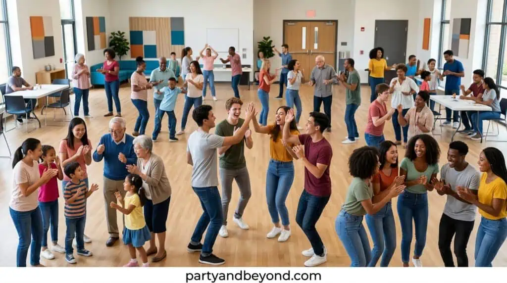 Idiom-based charades showing common English phrases acted out creatively.