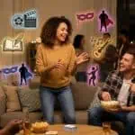 Charades Ideas: 200+ Words & Categories for Every Party Friends enjoying a lively party with music, masks, and dancing at a social event.