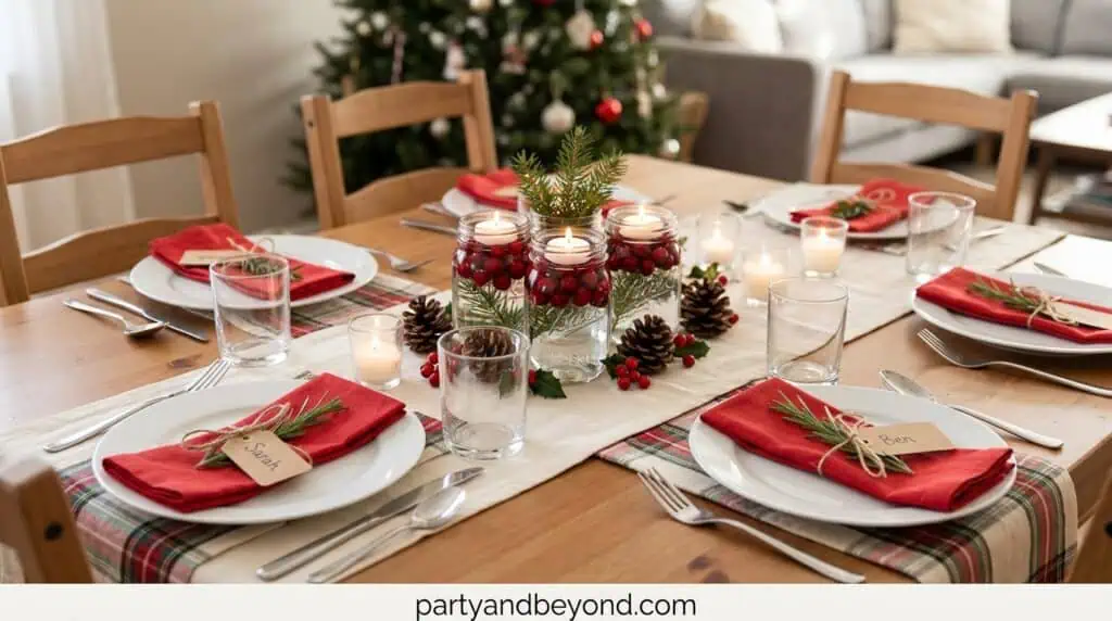 Budget-friendly last-minute Christmas table setting under thirty dollars Christmas Table Setting Ideas