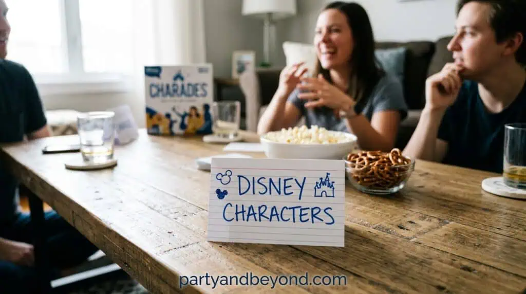 Disney character charades with famous animated heroes and villains.