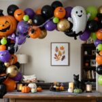 17 Halloween Balloon Garland Ideas (Color Combos, Counts & Costs) Halloween Balloon Garland Ideas