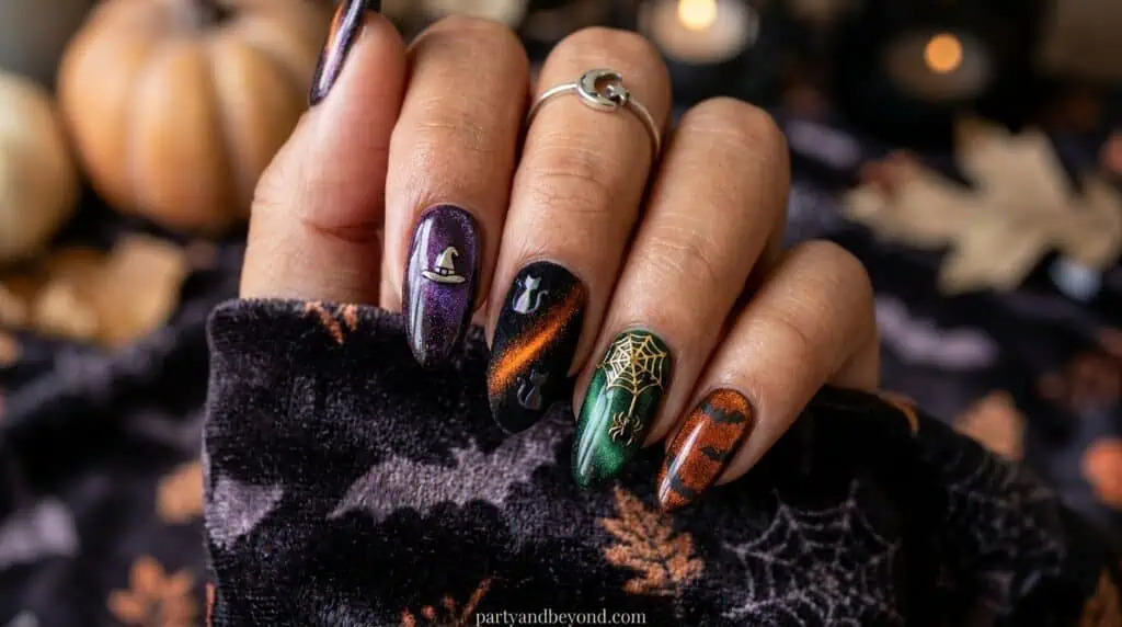 Magnetic polish creates shiny moving light effect۔