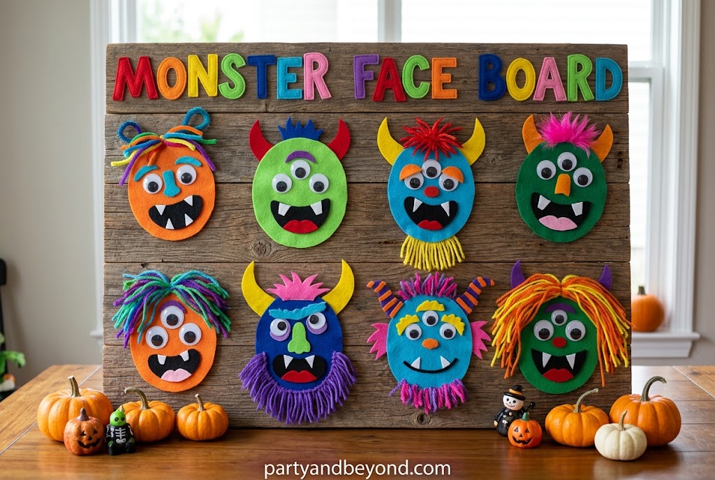 Fun Halloween charcuterie boards designed for children with healthy snacks and treats.