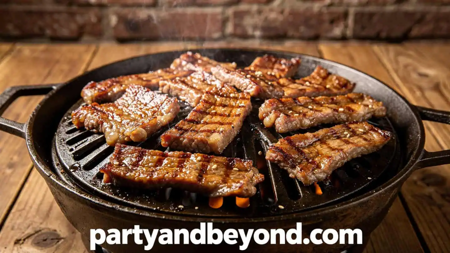 Korean BBQ short ribs grilled with caramelized galbi marinade