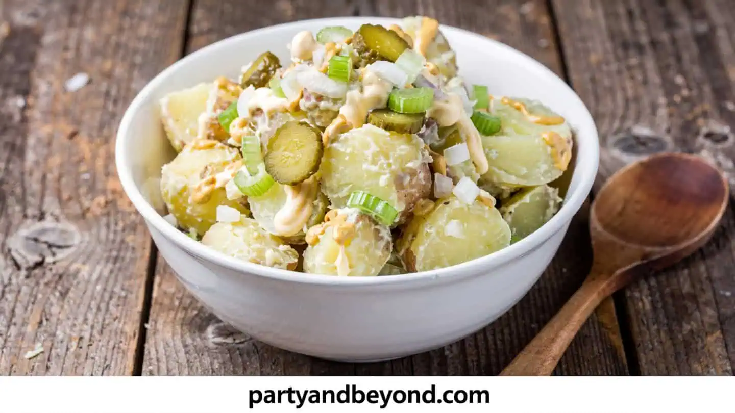 Traditional homemade potato salad for Fourth of July picnics and BBQs