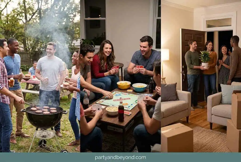 Casual backyard BBQ party invitation with grill, picnic table, and outdoor decor When to Send Party Invitations
