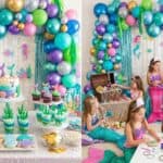 23 Mermaid Party Ideas (Under-the-Sea Decor, Food & Games) DIY shell necklace craft kits and mini bubble wands as mermaid party favors.