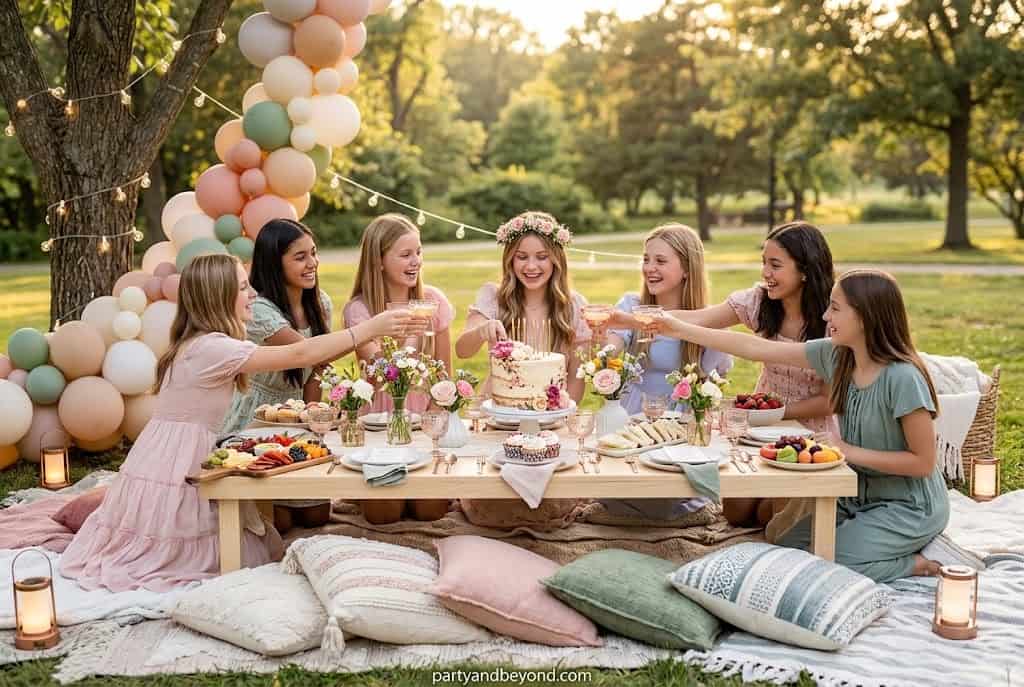 Aesthetic Picnic Party – 13 year old girl birthday party