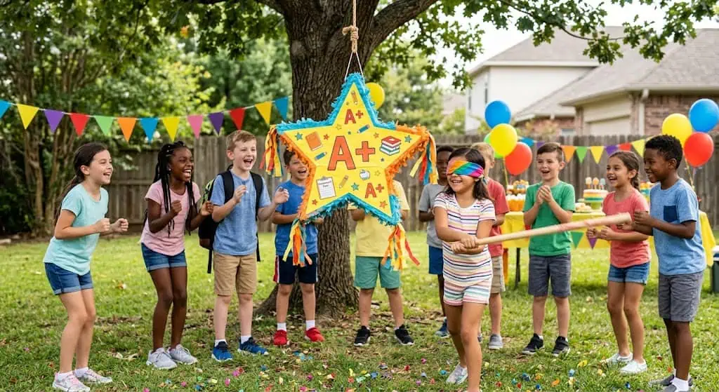 Homework Pass Piñata — back to school party games for kids