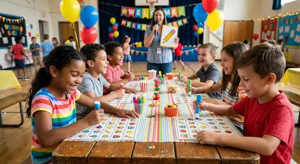 Report Card Bingo — back to school party games for kids